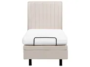 Adjustable Bed Fabric DUKE II 80 x 200 cm (EU Small Single) Light Beige_910502