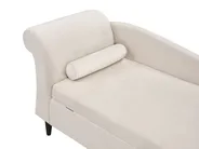 Linksseitige Chaiselongue LUIRO mit Stauraum Samtstoff Beige_1000659