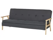 Schlafsofa 3-Sitzer TJORN Stoff Dunkelgrau_813486