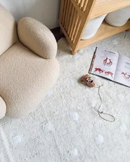 Kids Rug SAREKI Beige 140 x 200 cm Cotton_1005215