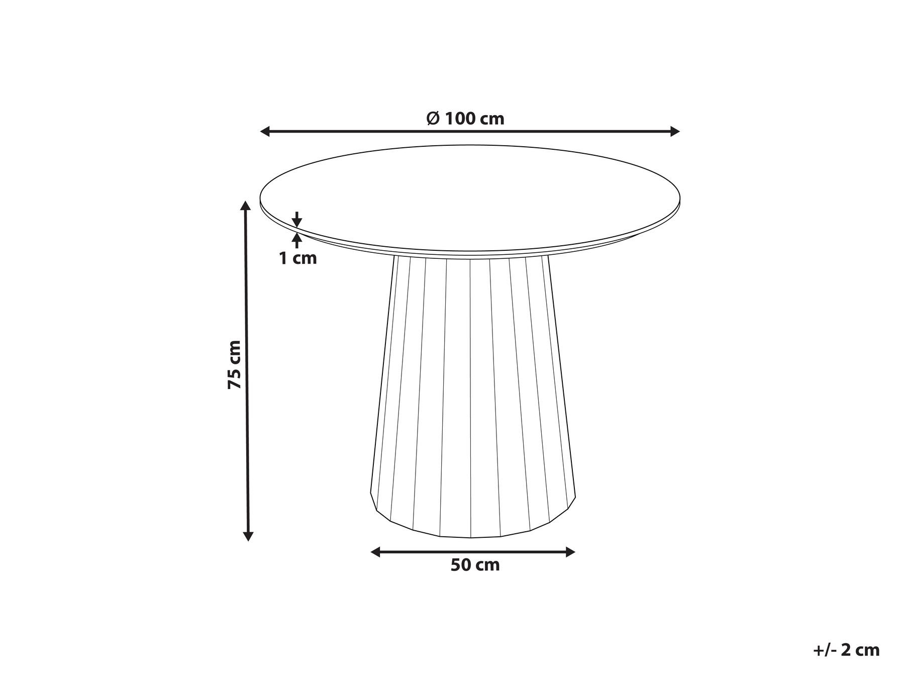 Dining Table PLATO Black 100 cm 100 cm Metal_941951