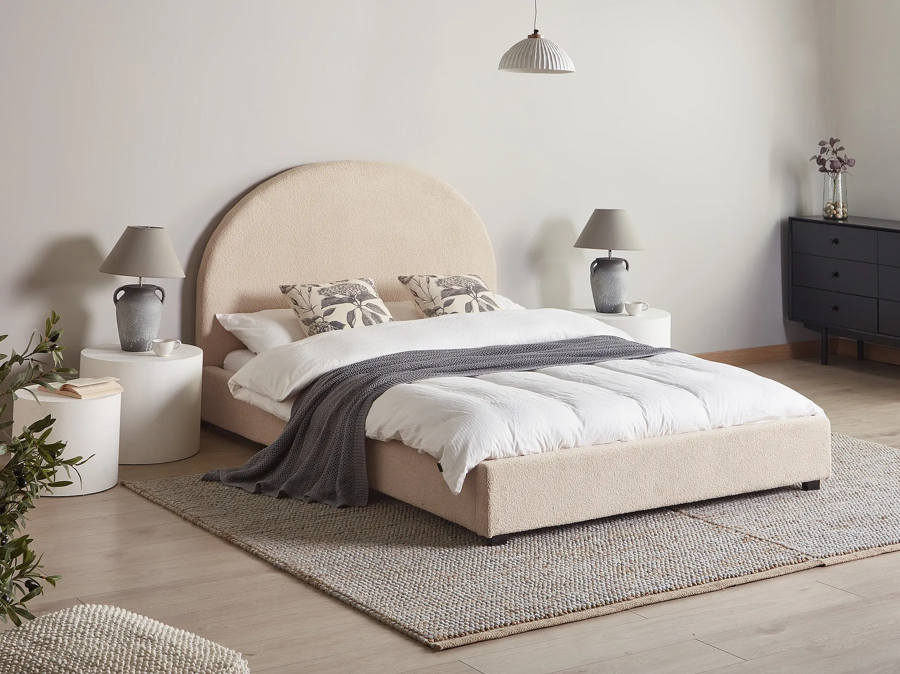 Wasserbett Bouclé VAUCLUSE 140 x 200 cm Beige_976116