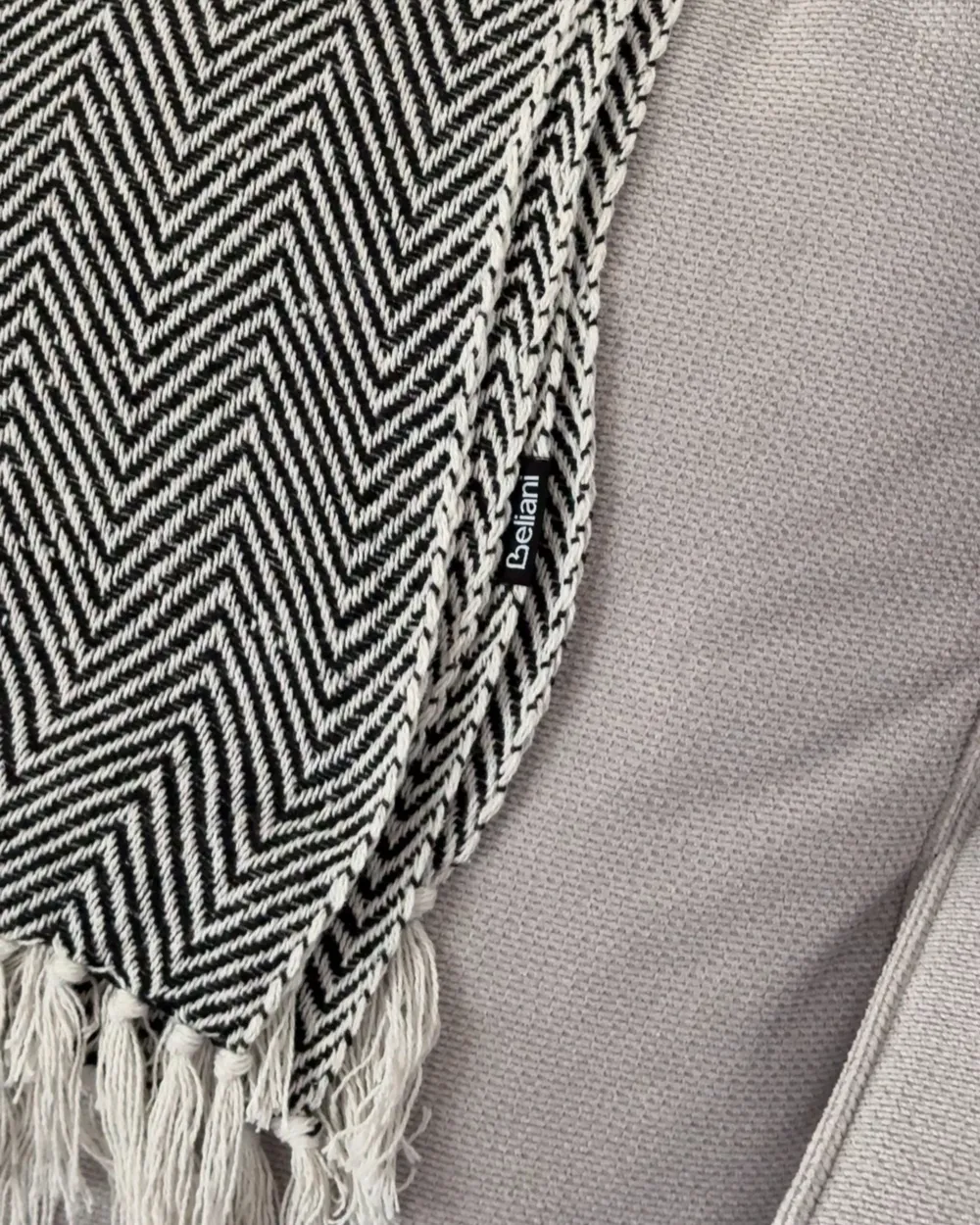 Blanket TANGIER Cotton 130 x 160 cm Black_1071912
