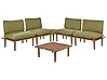 Lounge Set mit Tisch 4-Sitzer FRASCATI modular zertifiziertes Akazienholz Olivgrün