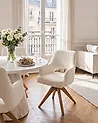 Esszimmerstuhl drehbar MORAVIA Bouclé Hellbeige