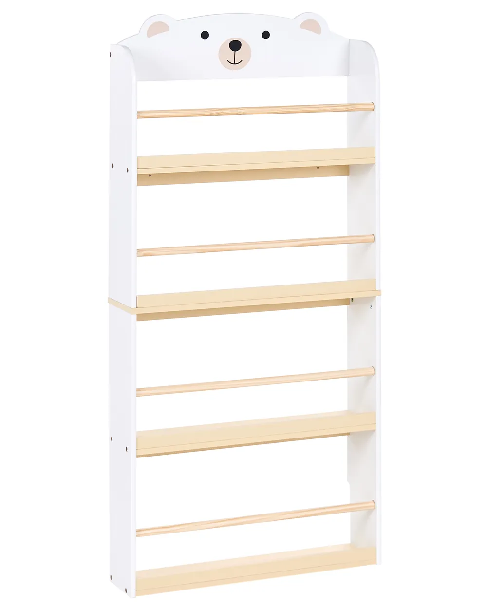 Bücherregal mit 4 Ebenen MIMILI 124 cm Weiß