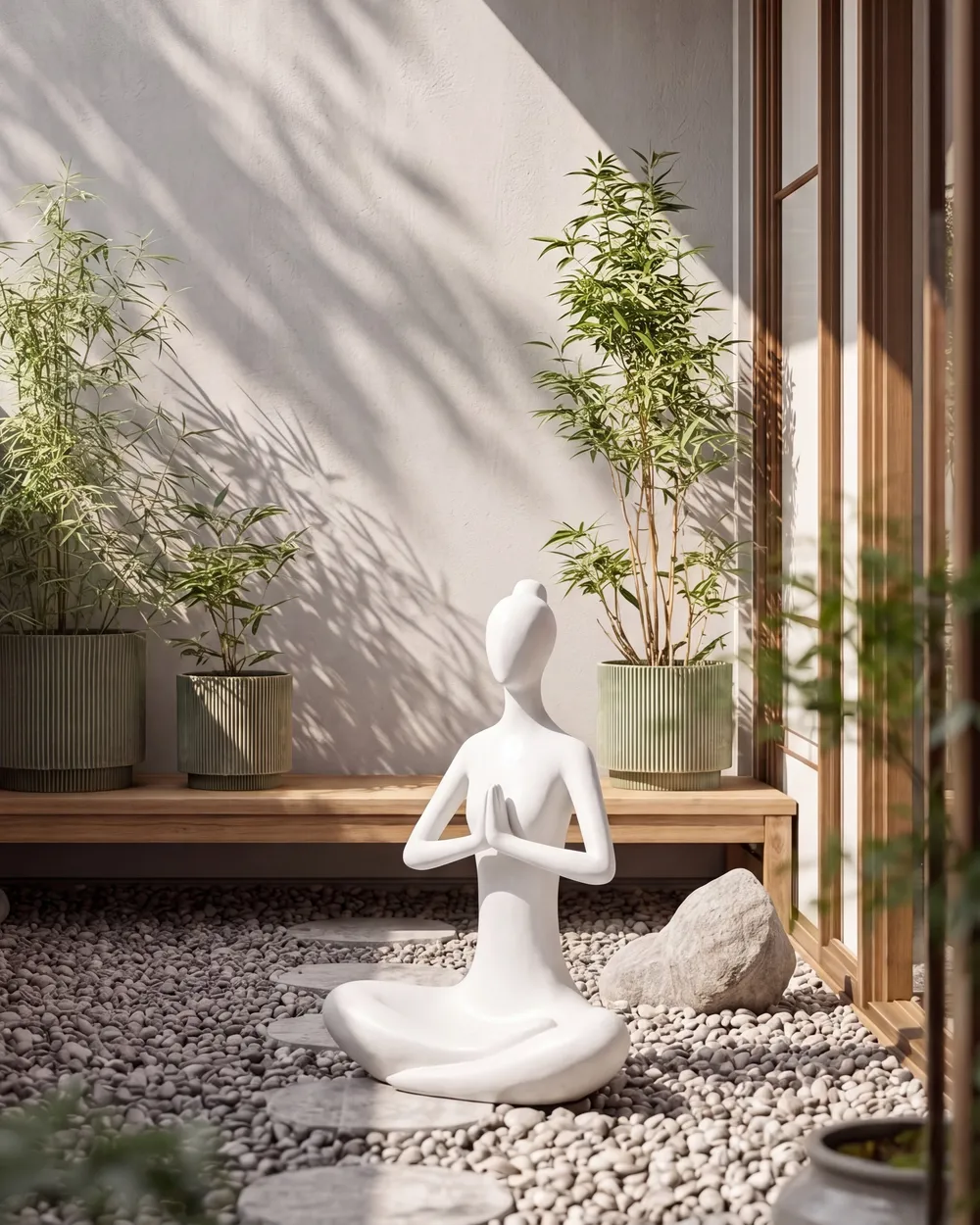 Garden Statue YOGHINA Woman White_1151810