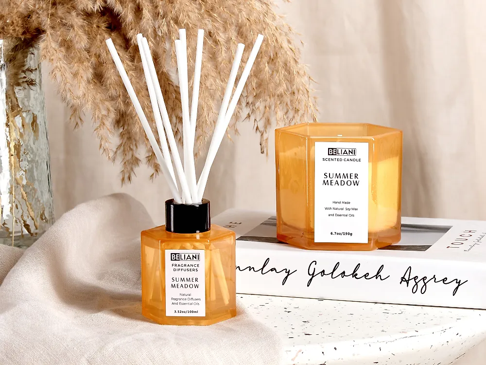 Scented Candle with Fragrance Reed Diffuser CLASSY TINT Soy Wax Fresh Notes_1182627