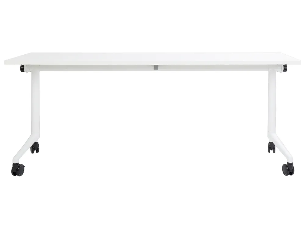 Foldable Office Desk CAVI 180 cm 60 cm with Wheels White_922293
