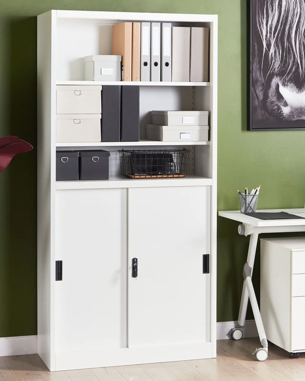 Büroschrank MUSCOVITE Metall Weiß_929627