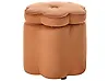 Kinderhocker mit Stauraum FLOWER Blume Samtstoff Orange