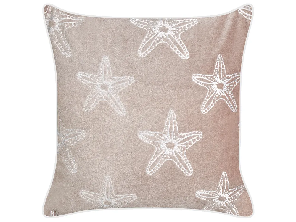 Dekokissen 2er Set CERAMIUM 45 x 45 cm Samtstoff Pastellrosa Blumenmuster_892971