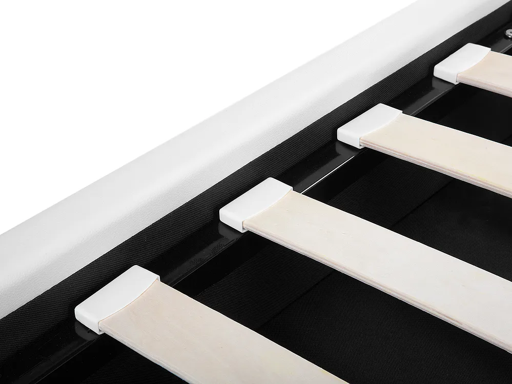 Bed Faux Leather METZ 140 x 200 cm (EU Double) White_720136