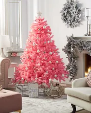 Artificial Christmas Tree FARNHAM 210 cm Pink_1093413