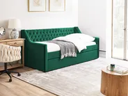 Ausziehbett Samtstoff MONTARGIS 90 x 200 cm Smaragdgrün_827003