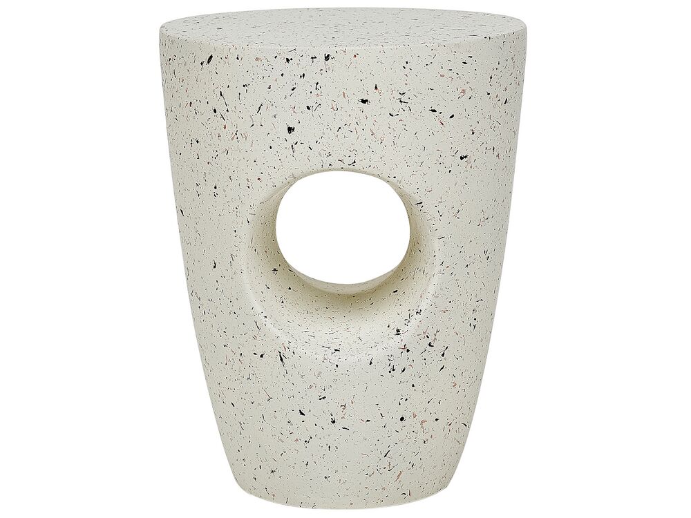 Side Table EDOLO 37 cm 37 cm Terrazzo Effect Off-White