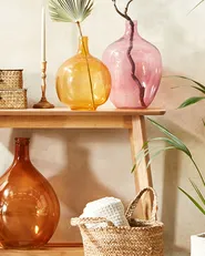 Blumenvase ROTI 39 cm Glas Rosa_823633