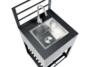 4 Piece Outdoor Kitchen Set with Sink VIGGIANO Graphite Grey Metal_1062063