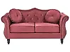 Sofa 2-Sitzer SKIEN II Samtstoff Dunkelrot