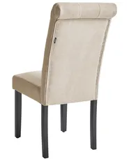 Set of 2 Dining Chairs VELVA Fabric Sand Beige_781879