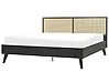 Bett mit Lattenrost Rattan MONPAZIER 180 x 200 cm Schwarz