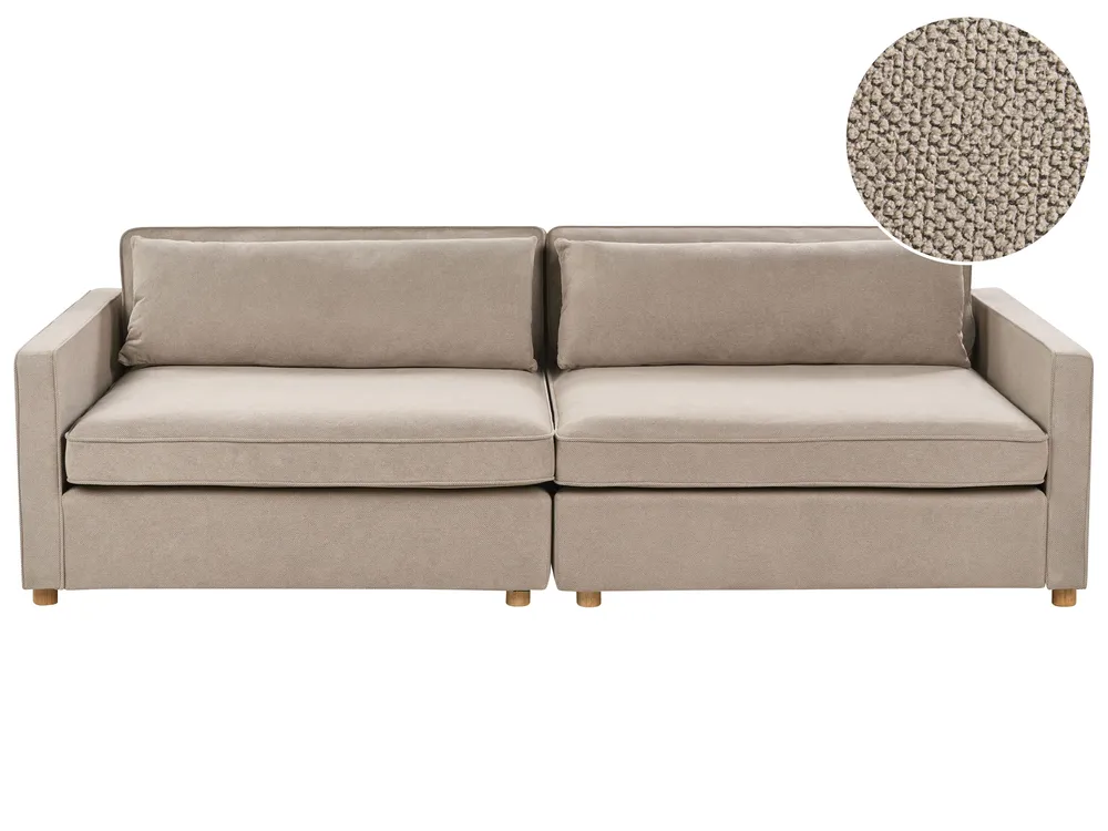 Sofa 3-Sitzer VINSTRA Stoff Taupe