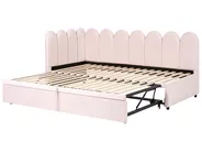 Ausziehbett Samtstoff TERROU 90 x 200 cm Pastellrosa_1081341