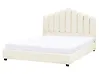 Bett mit Lattenrost Samtstoff VINCENNES 140 x 200 cm Cremeweiß
