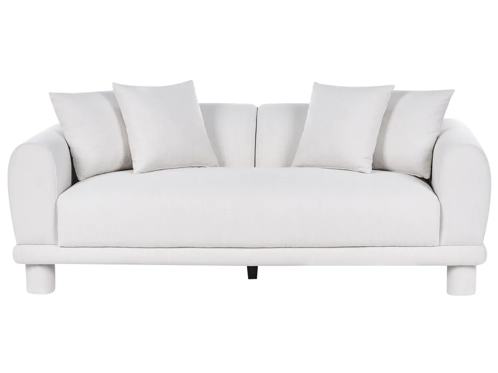 Sofa 3-Sitzer PORI Stoff Cremeweiß