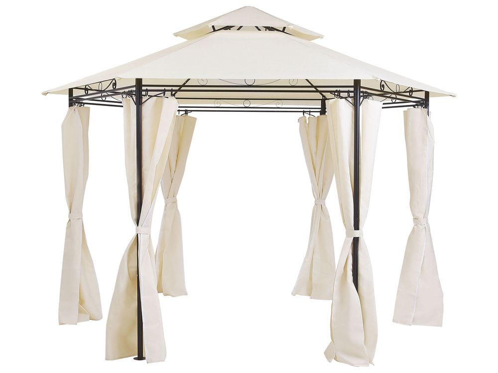 Gazebo PORTEL 350 cm 350 cm Kovina Bež