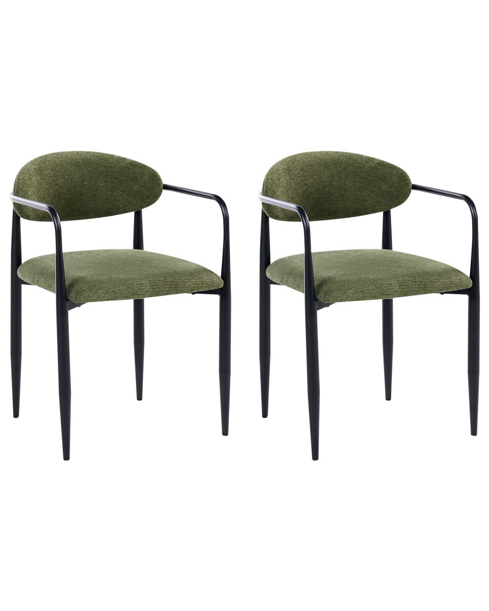 Set of 2 Dining Chairs TANEVIK Fabric Green