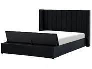 Bett mit Stauraumbank NOYERS Samtstoff Schwarz 180 x 200 cm_834573
