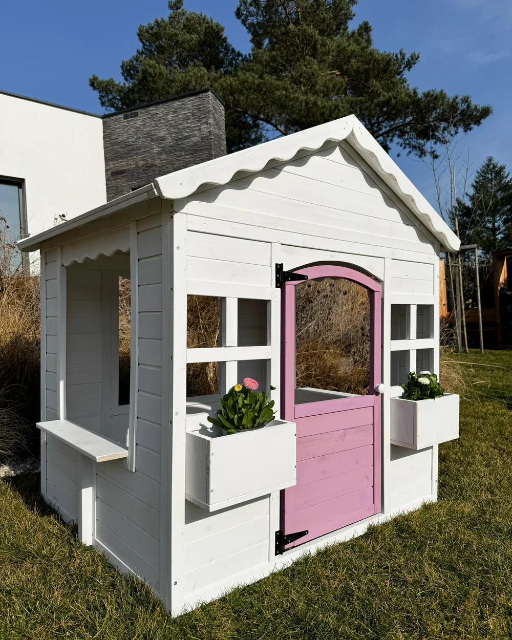 Garten Spielhaus NIKAIA Tannenholz Weiß_979125