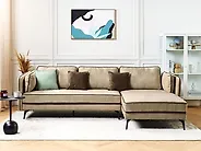 Ecksofa ALTAN Samtstoff Beige linksseitig_1184828