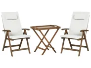 Bistro Set AMANTEA PREMIUM Akazienholz Cremeweiß_1066310