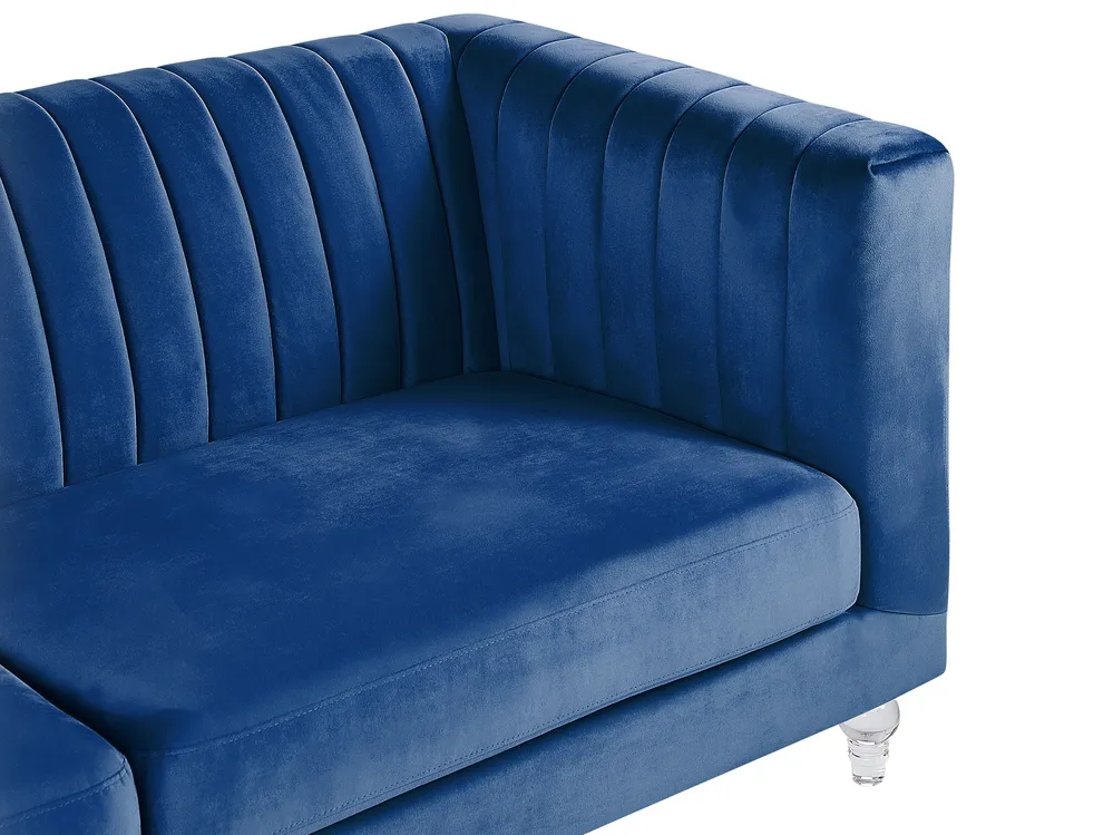 Sofa 3 Seater ARVIKA Velvet Navy Blue_806175