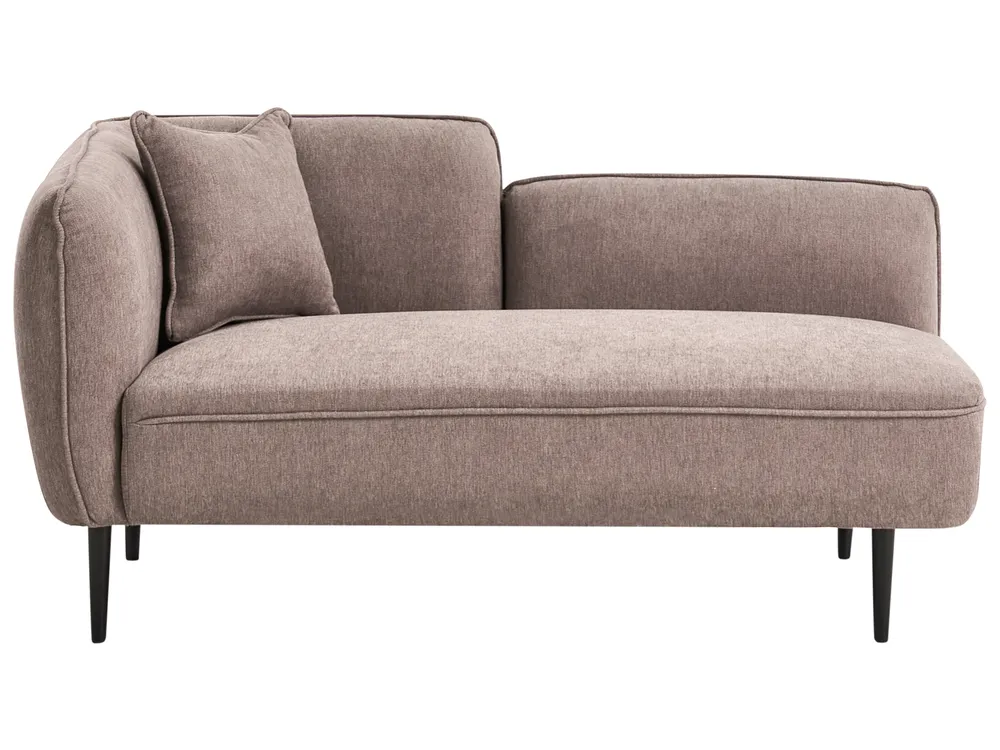Linksseitige Chaiselongue CHEVANNES Stoff Hellbraun