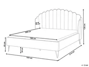 Bett mit Lattenrost Samtstoff AMBILLOU 180 x 200 cm Taupe_902491