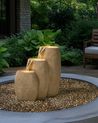 Garden Water Feature LED ARKLE Beige