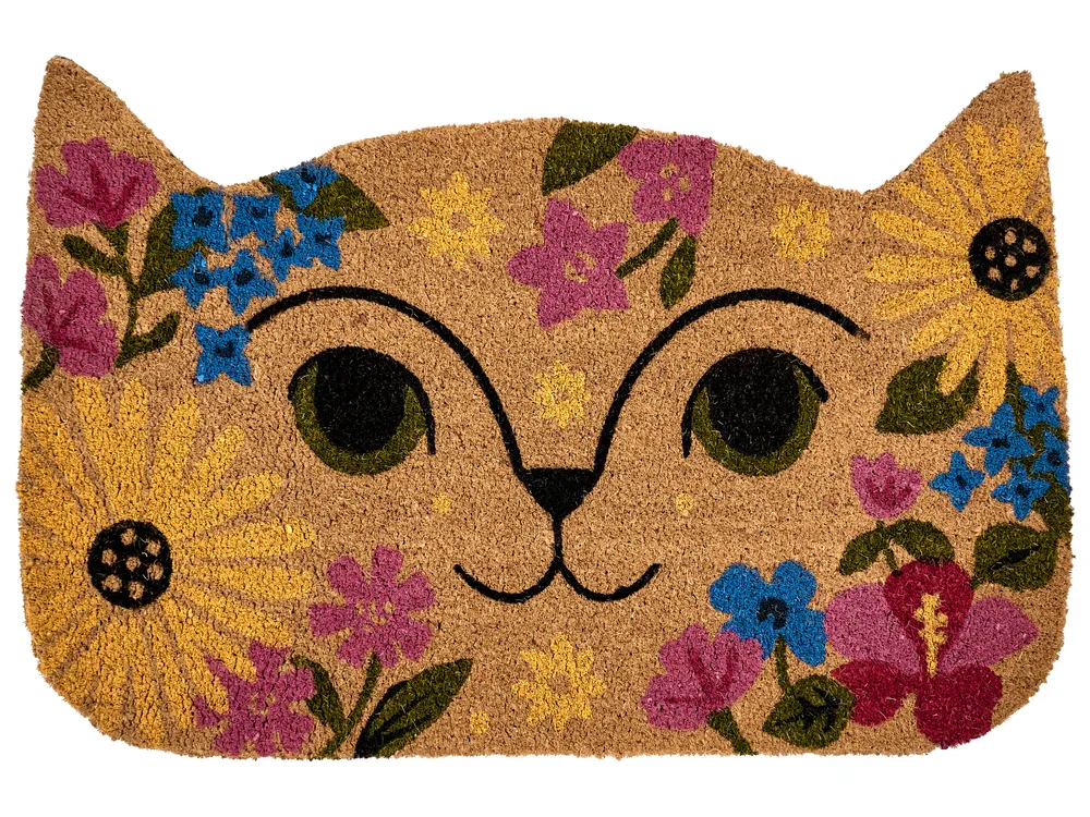 Fußmatte CALIRAYA Bunt 60 x 90 cm Katze Kokosfasern