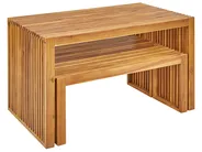 Gartenmöbel Set mit Bänken 4-Sitzer BELLANO Akazienholz Braun_922080