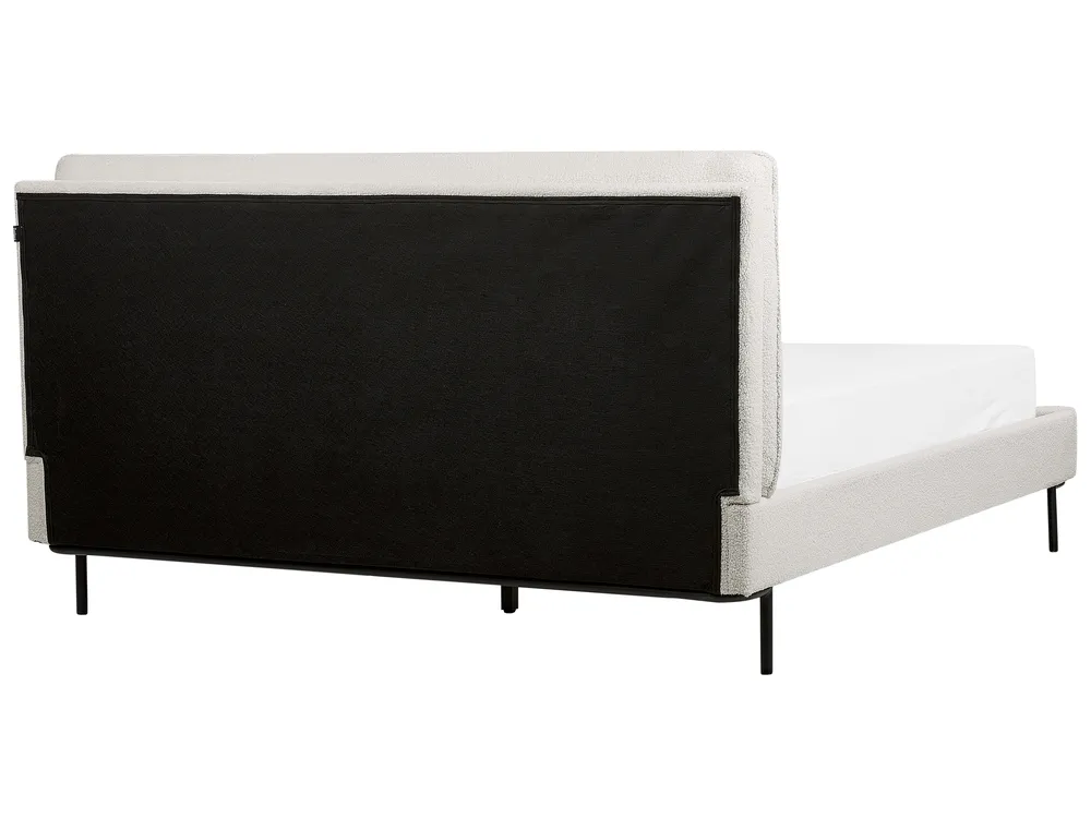 Bett mit Lattenrost Bouclé CORIO 160 x 200 cm Cremeweiß_903254