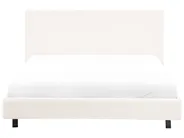 Bed Bouclé ALBI 140 x 200 cm Gebroken wit_981890