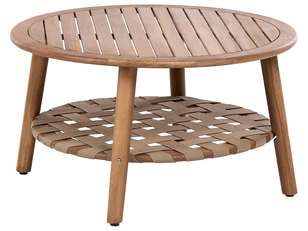 Outdoor Couchtisch mit Ablage MILZANO 80 cm 80 cm Akazienholz Braun