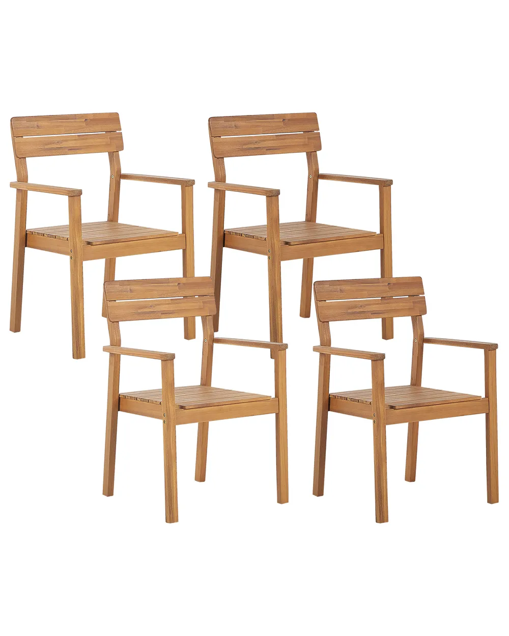 Gartenstuhl 4er Set FORNELLI Akazienholz Braun