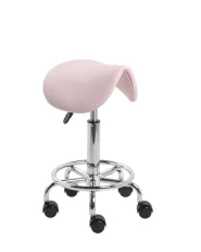 Saddle Stool DUMONT Faux Leather Pastel Pink_1072596