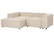 Modular Corner Sofa 2 Seater ARDAL with Ottoman Fabric Beige Right Hand_947828