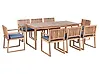 Gartenmöbel Set 8-Sitzer SASSARI PREMIUM zertifiziertes Akazienholz Blau