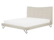 Bett mit Lattenrost Stoff LANNION 160 x 200 cm Hellbeige_759675