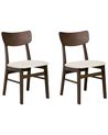 Esszimmerstuhl 2er Set ANOKA Holz Dunkelbraun / Beige